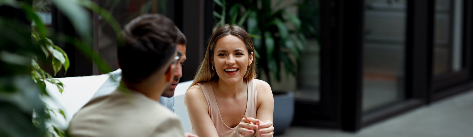 Young business people having a casual meeting