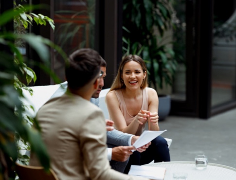 Young business people having a casual meeting